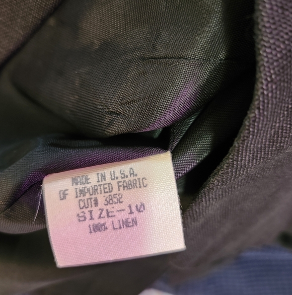 Black 100 % Linen Double-Breasted Blazer Sz 10 - Picture 8 of 8